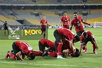 فرحة عمرو السولية بهدفه في مرمى الاتحاد السكندري