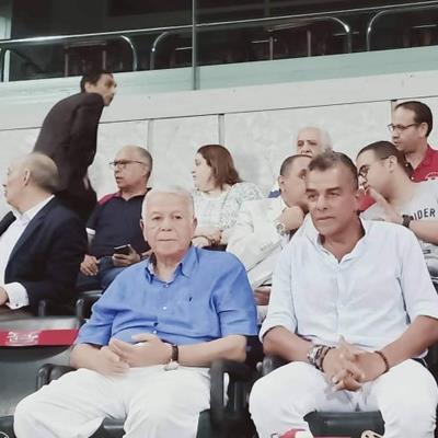 حسن حمدي يحضر مباراة الأهلي وبيراميدز في برج العرب